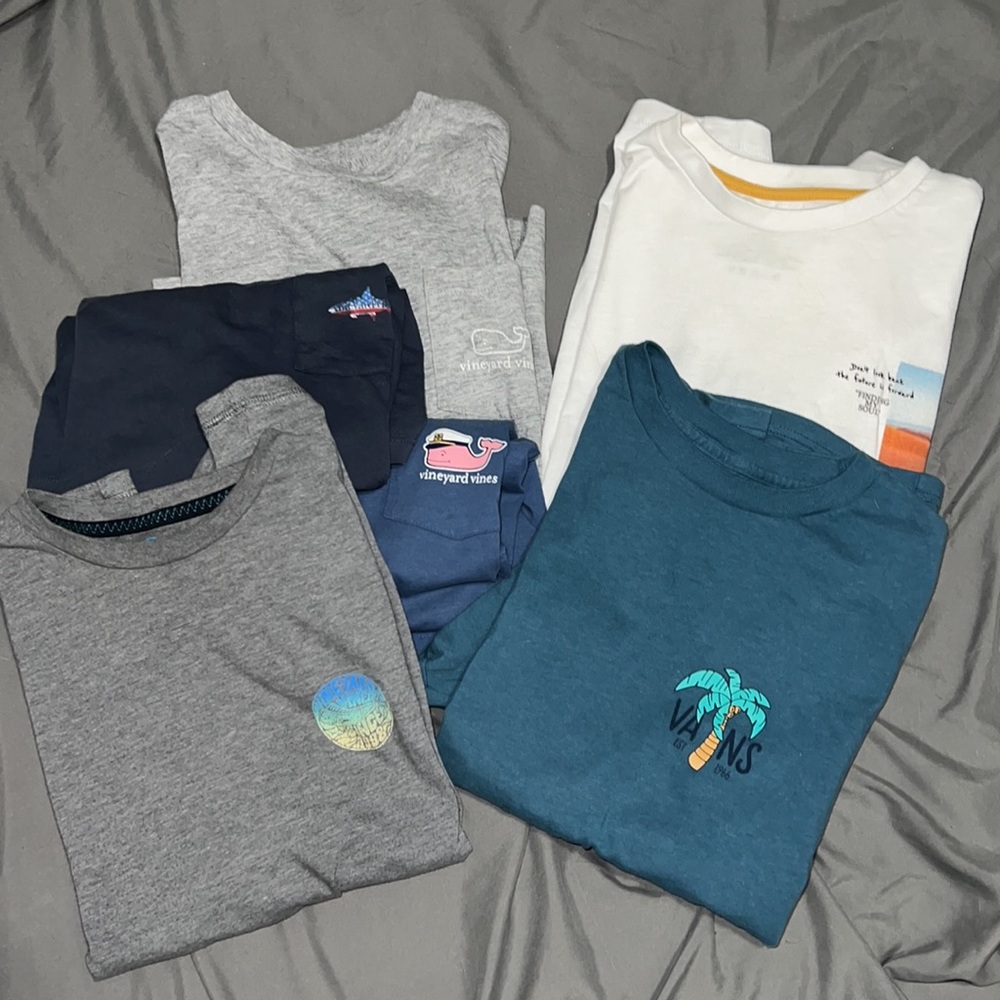 Boys 6 T-Shirt Vineyard Vines Vans Denim Flower T-Shirt Bundle